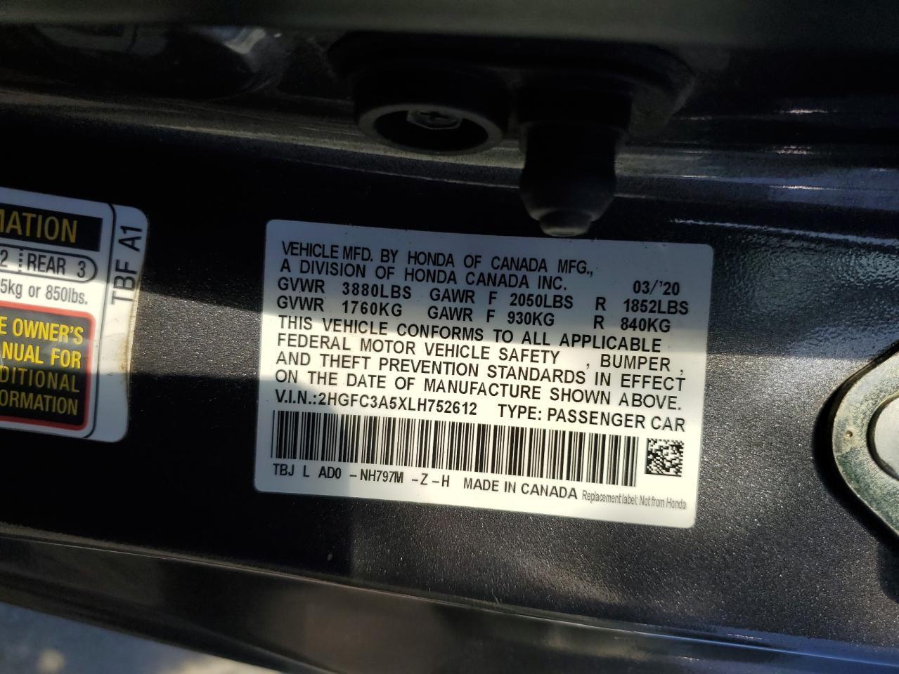 2020 HONDA CIVIC