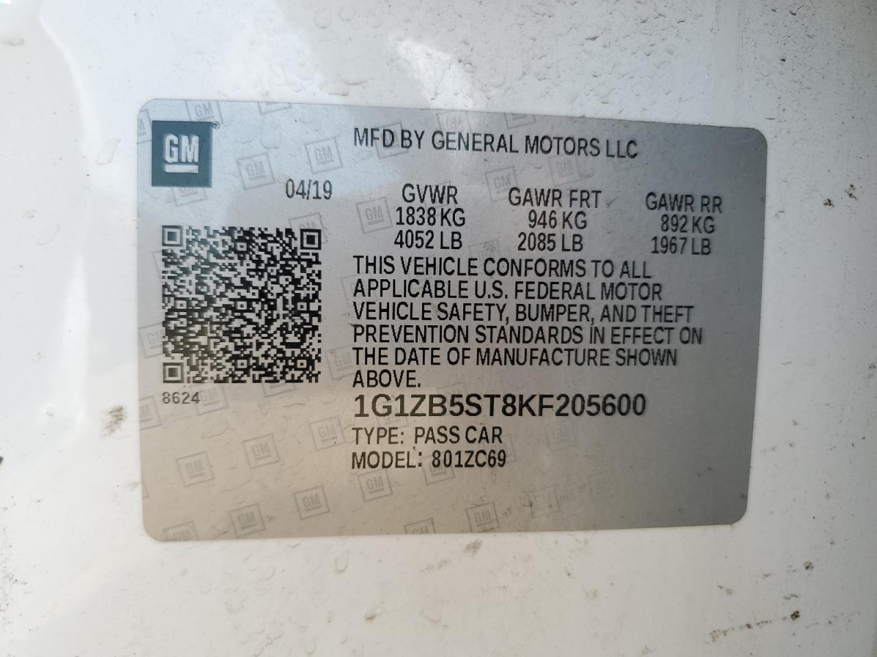 2019 CHEVROLET MALIBU