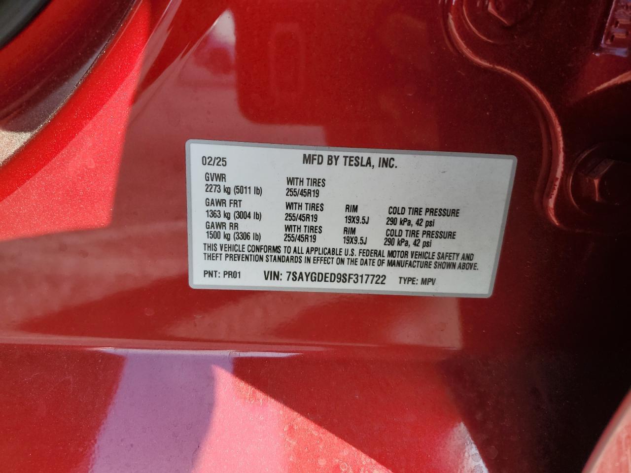 2025 TESLA MODEL Y
