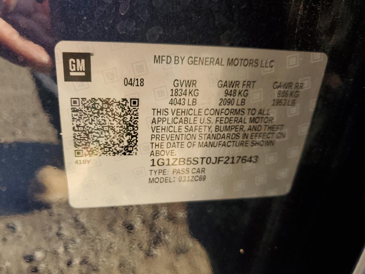 2018 CHEVROLET MALIBU