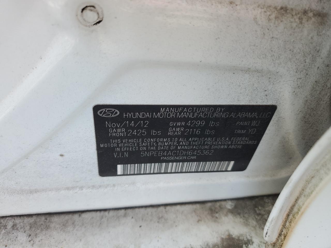 2013 HYUNDAI SONATA