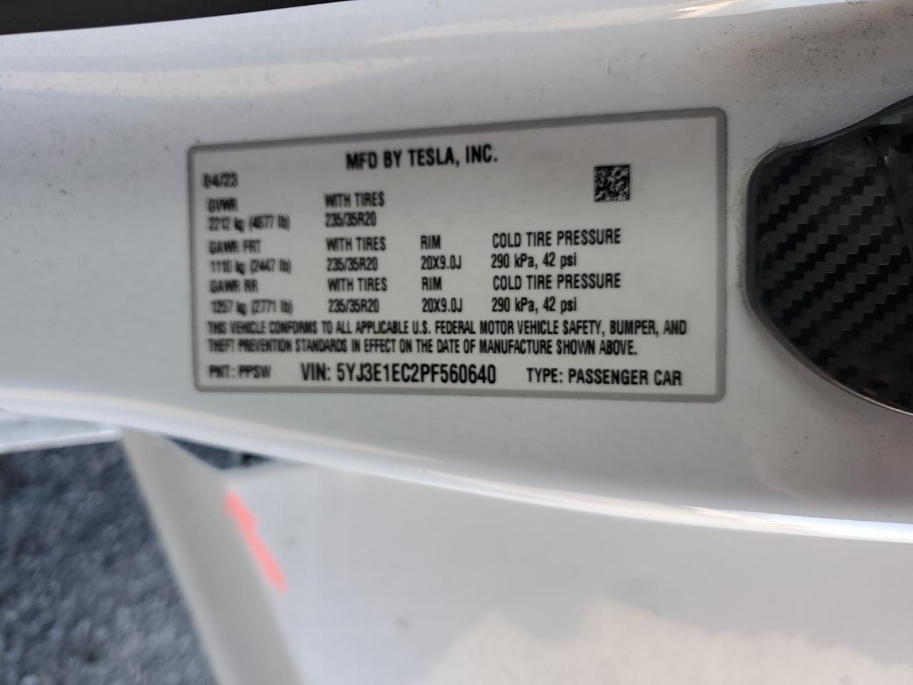 2023 TESLA MODEL 3