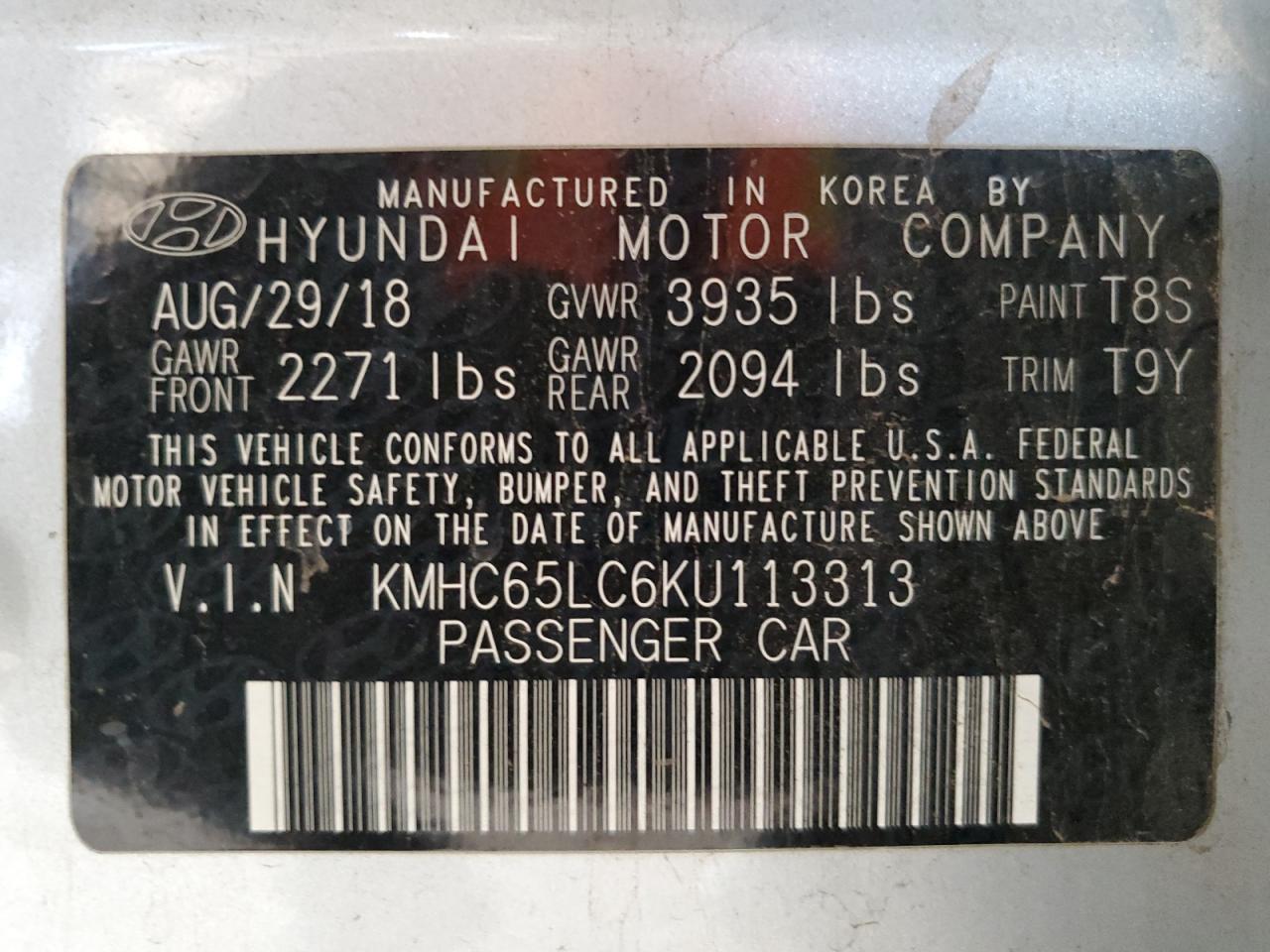 2019 HYUNDAI Ioniq
