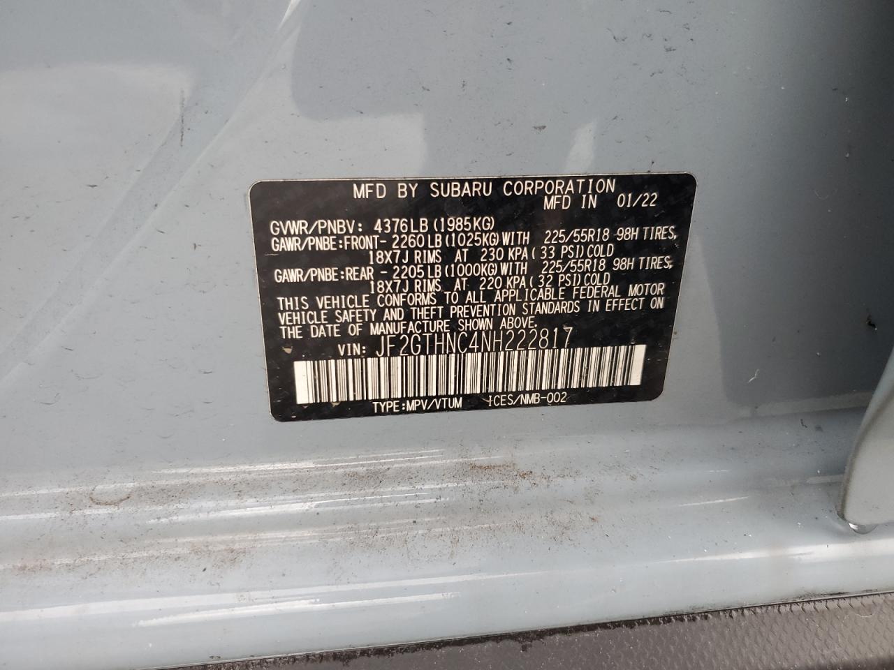 2022 SUBARU Crosstrek