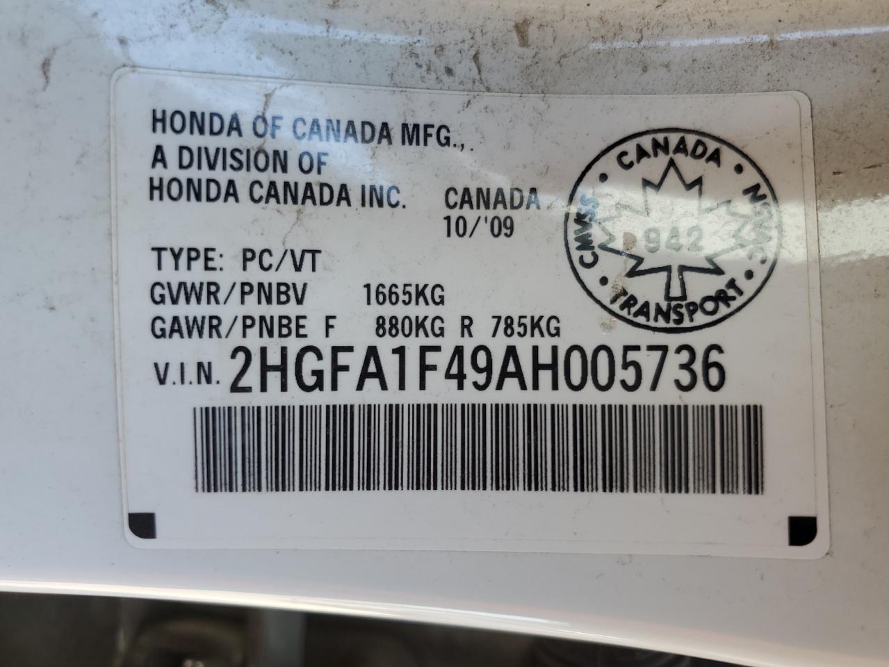 2010 HONDA CIVIC