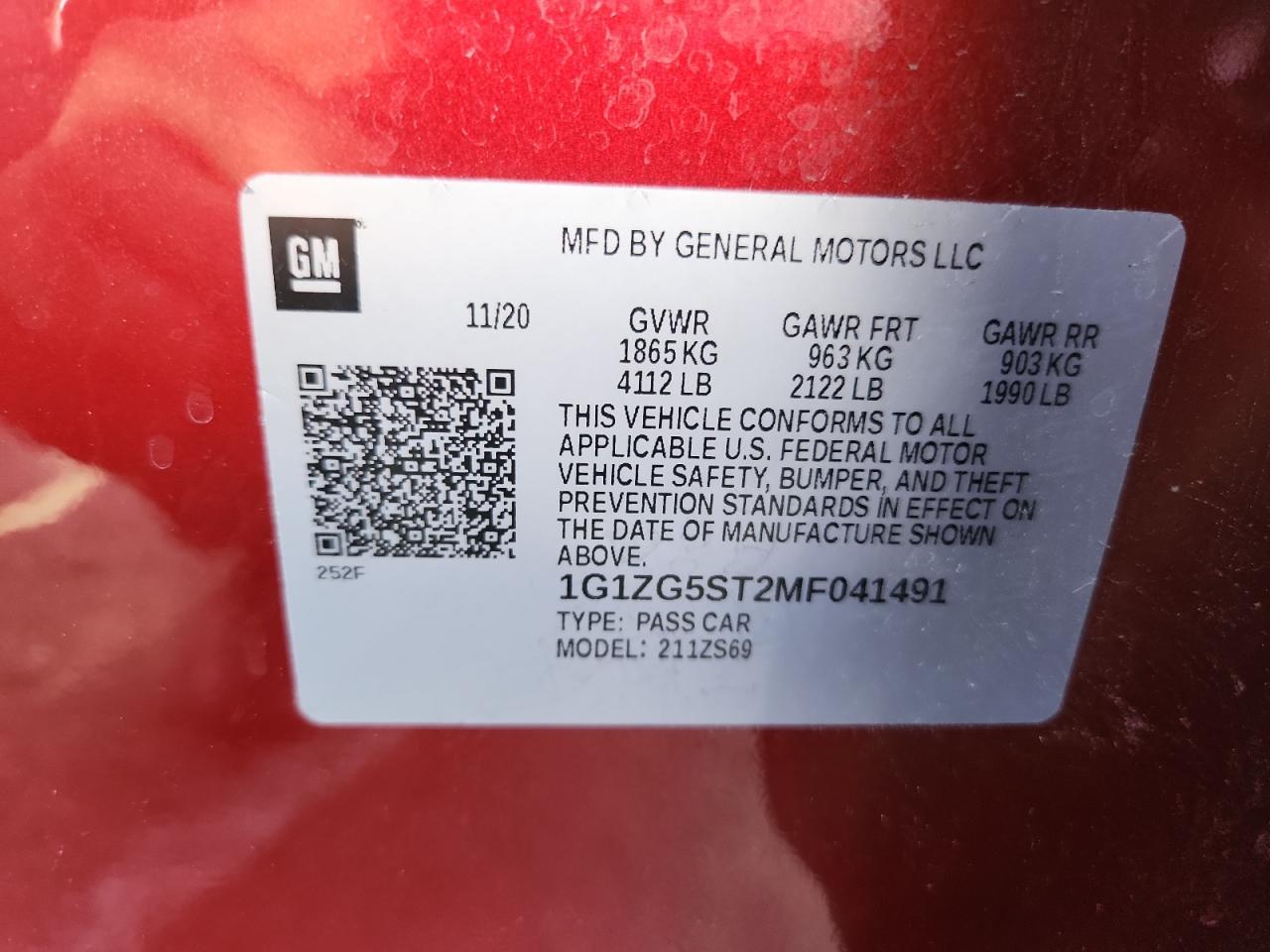 2021 CHEVROLET MALIBU