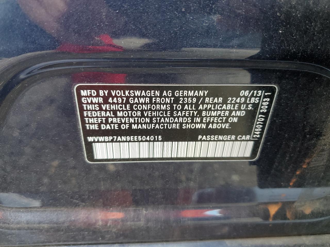 2014 VOLKSWAGEN CC
