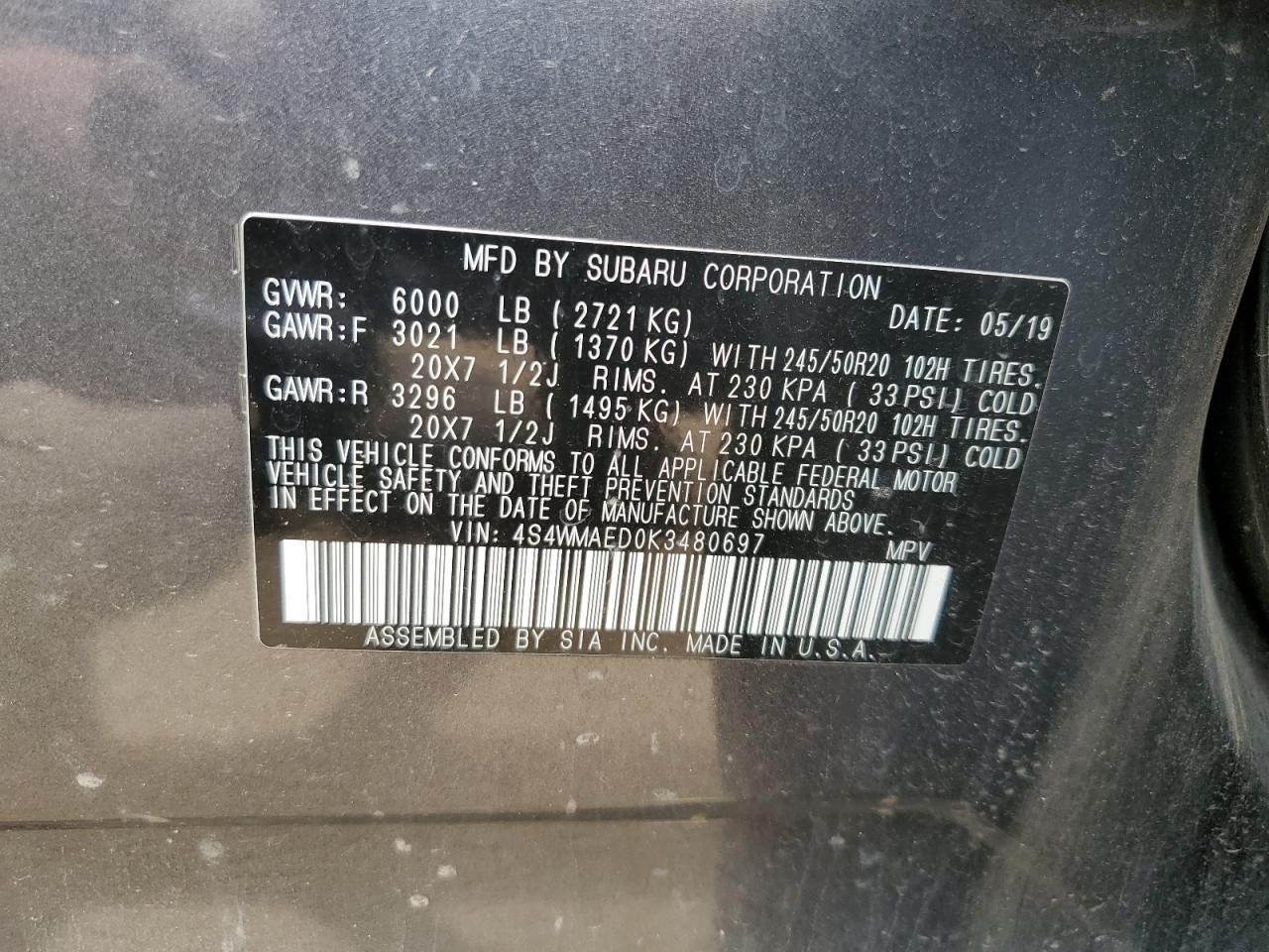 2019 SUBARU Ascent
