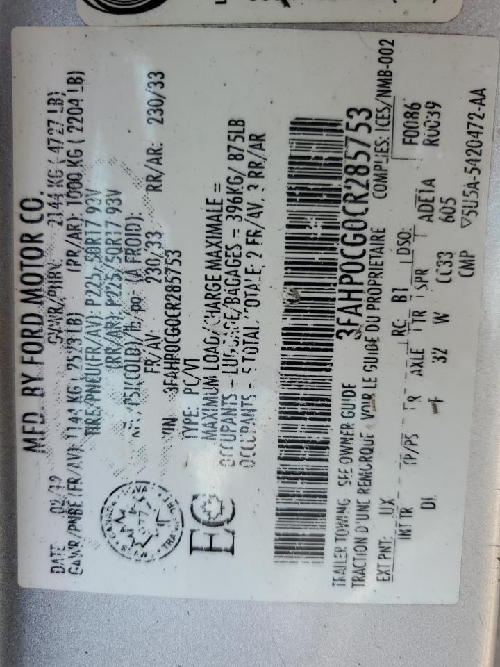 2012 FORD FUSION