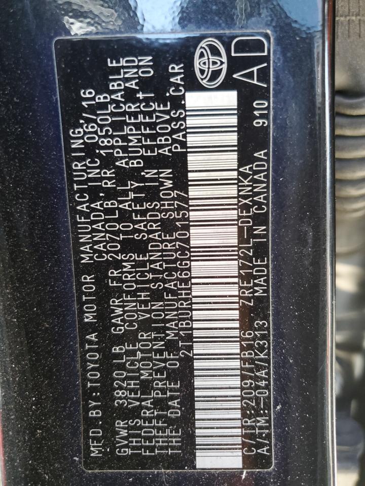 2016 TOYOTA COROLLA