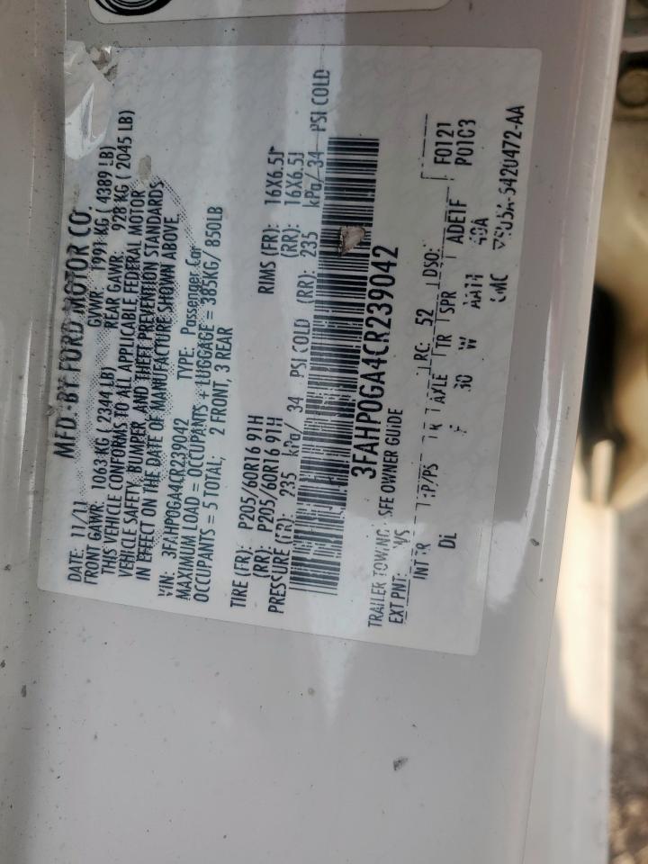2012 FORD FUSION