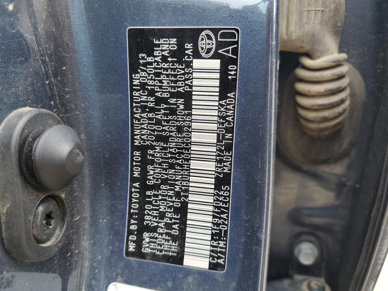 2014 TOYOTA COROLLA