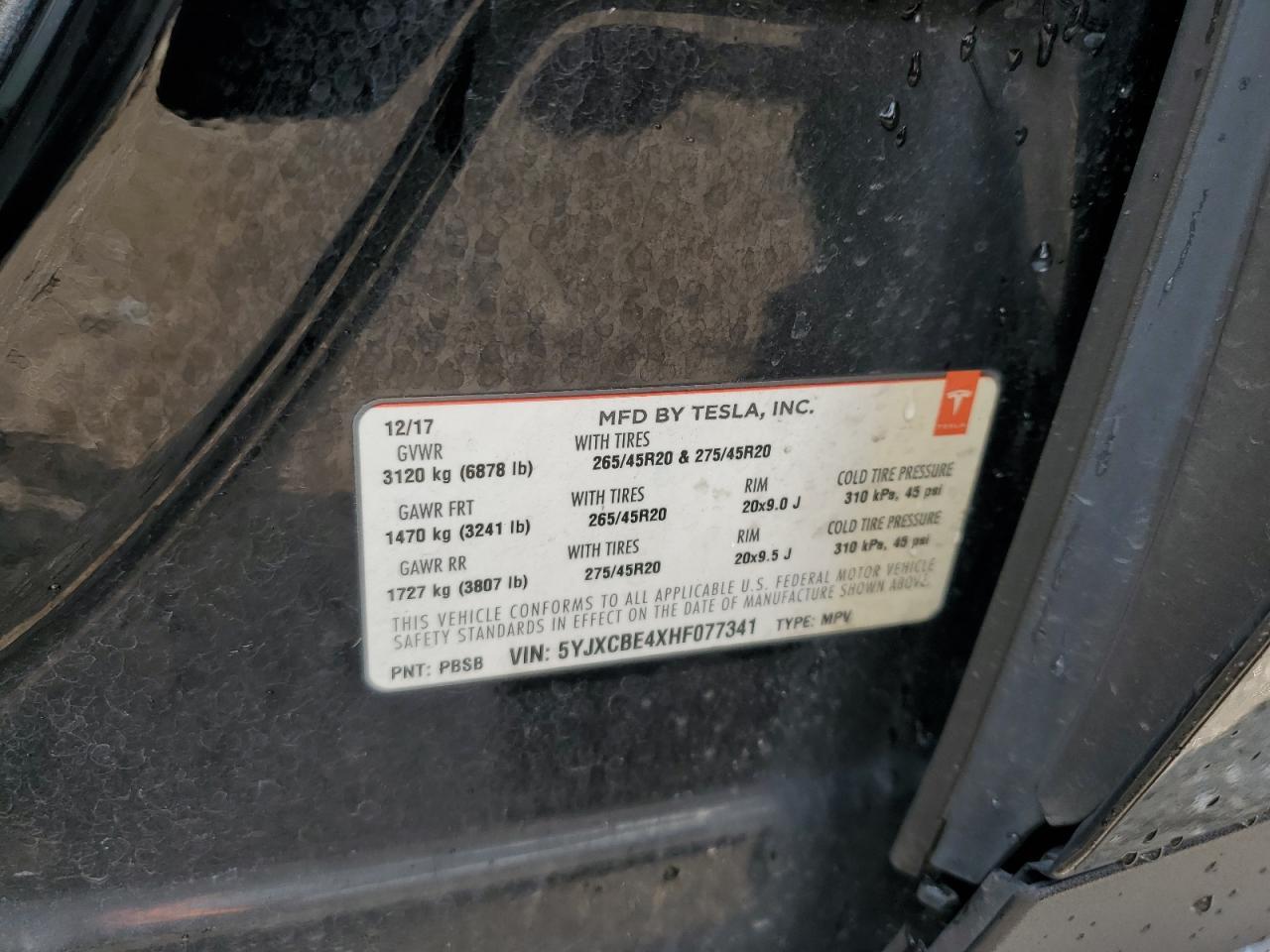 2017 TESLA MODEL X