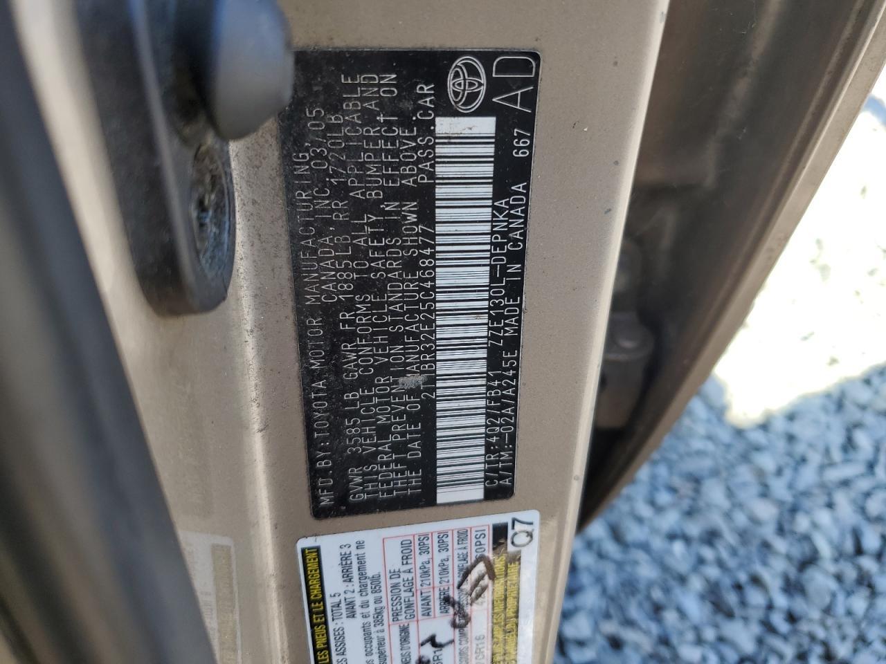 2005 TOYOTA COROLLA