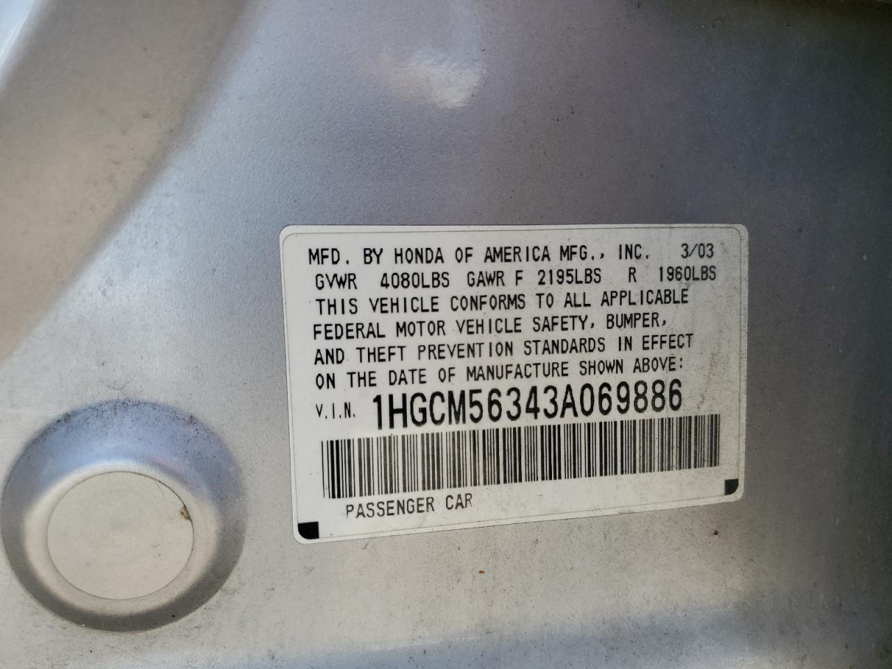 2003 HONDA ACCORD
