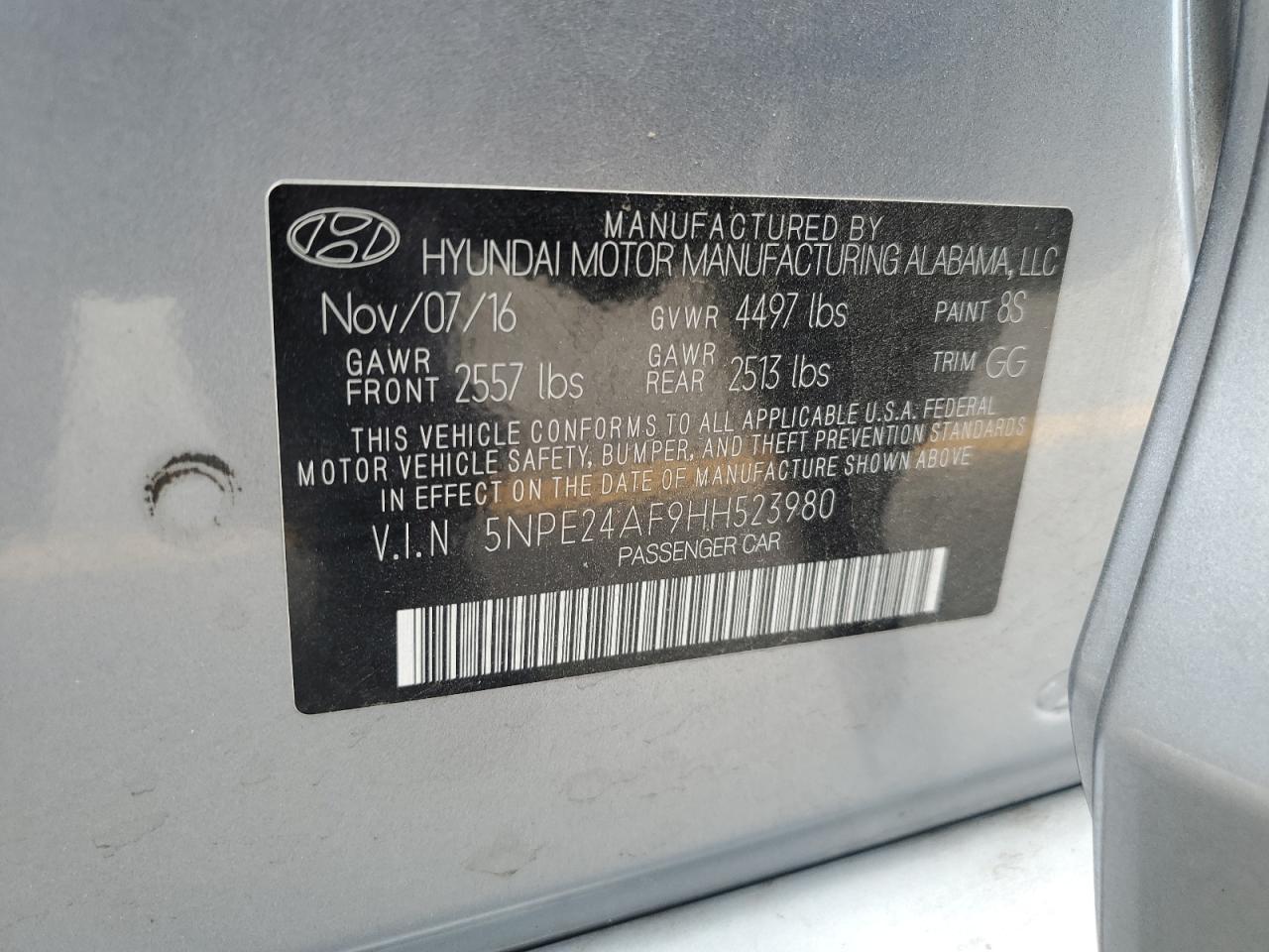 2017 HYUNDAI SONATA