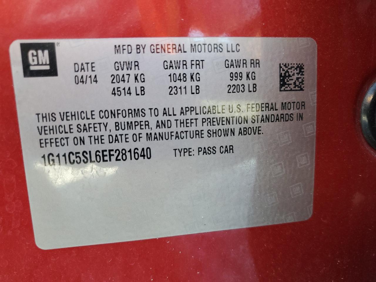 2014 CHEVROLET MALIBU
