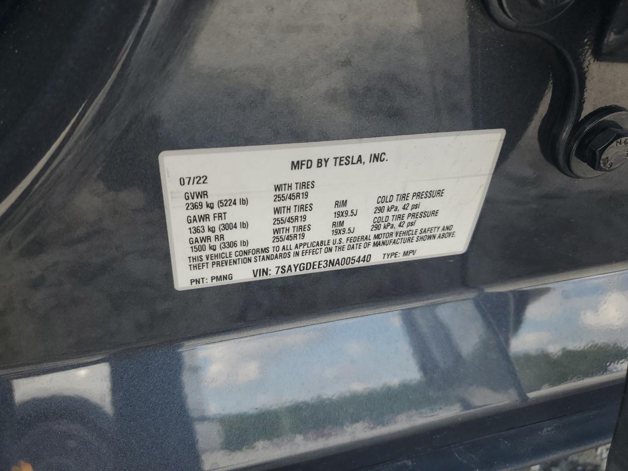 2022 TESLA MODEL Y