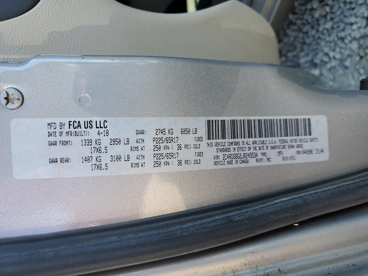 2018 DODGE GRAND CARAVAN
