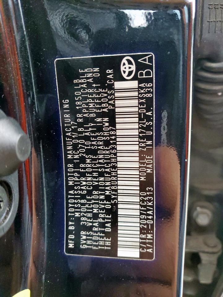 2017 TOYOTA COROLLA