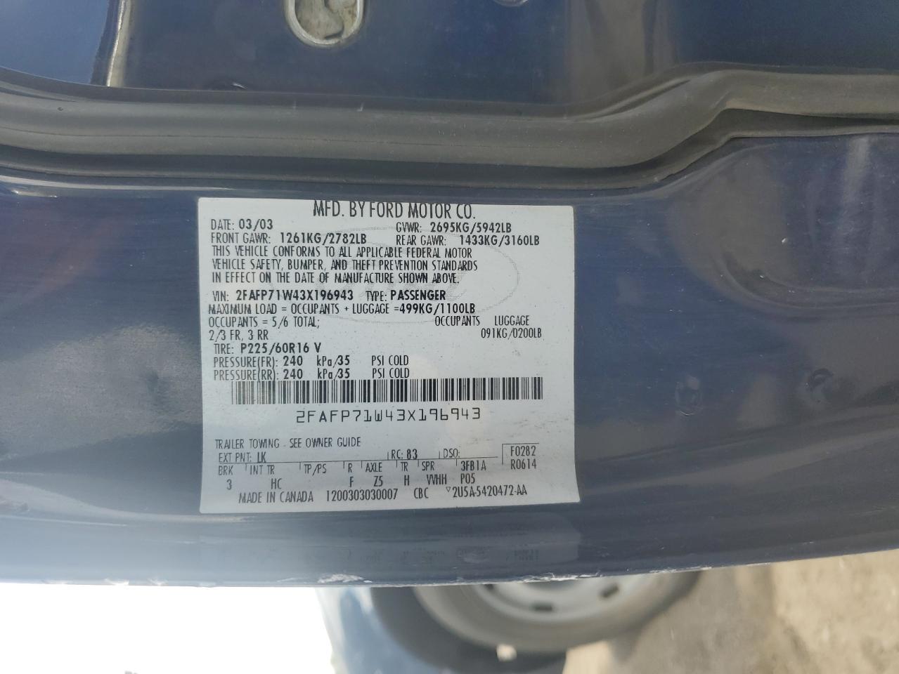 2003 FORD Crown Victoria