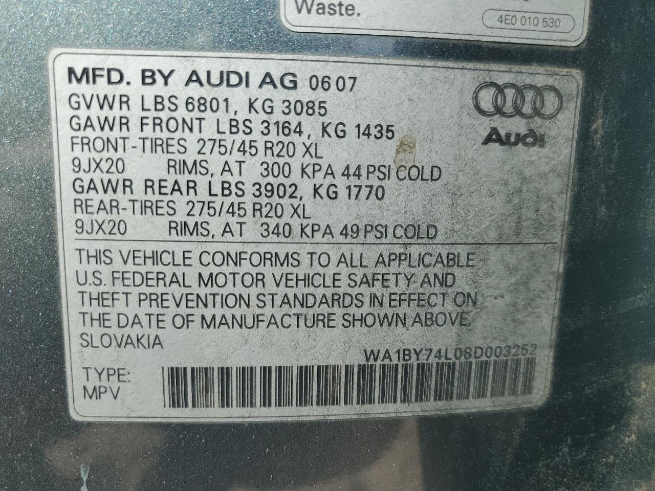 2008 AUDI Q7