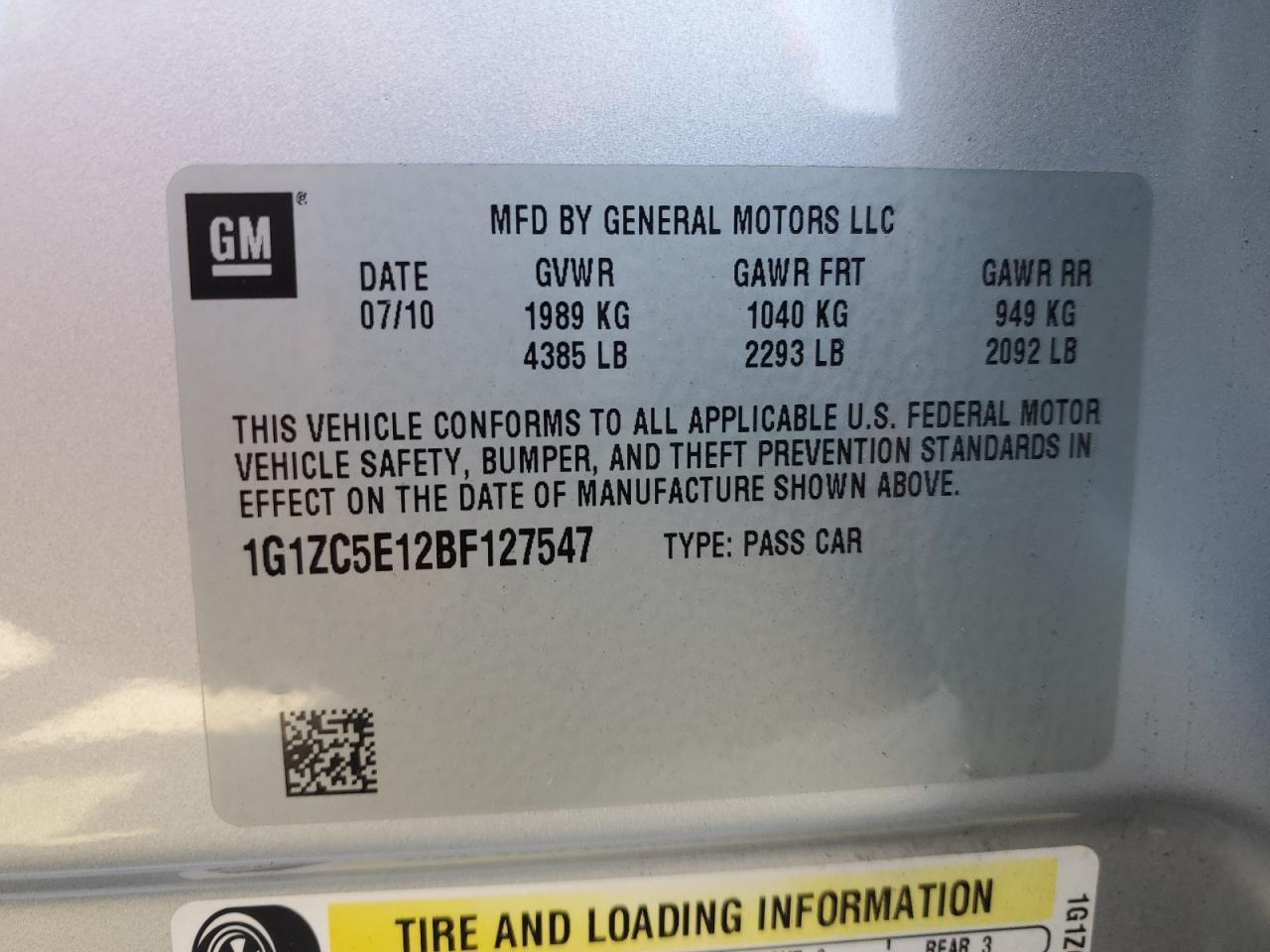 2011 CHEVROLET MALIBU