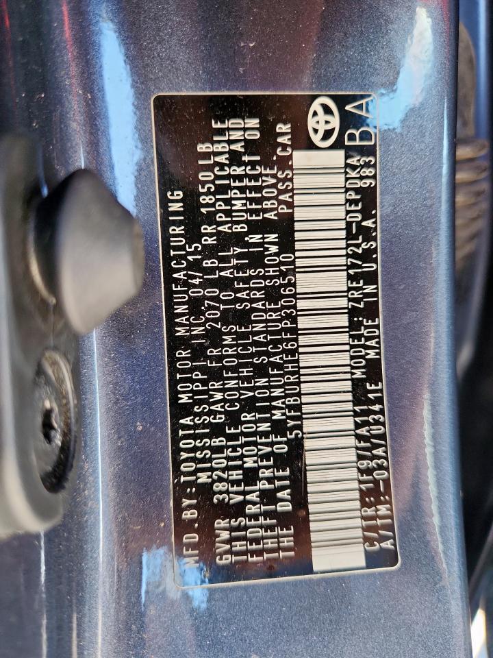 2015 TOYOTA COROLLA