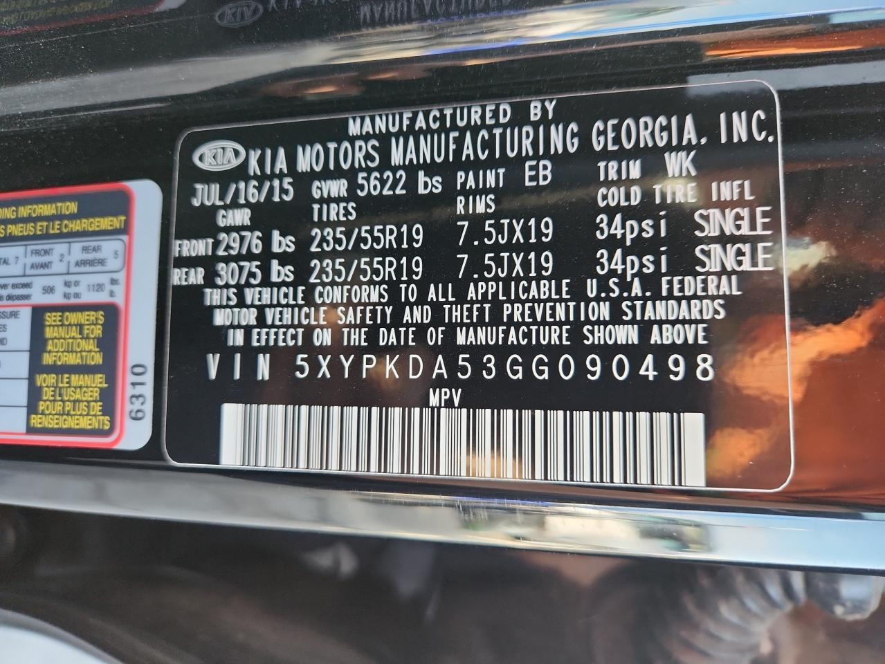 2016 KIA SORENTO