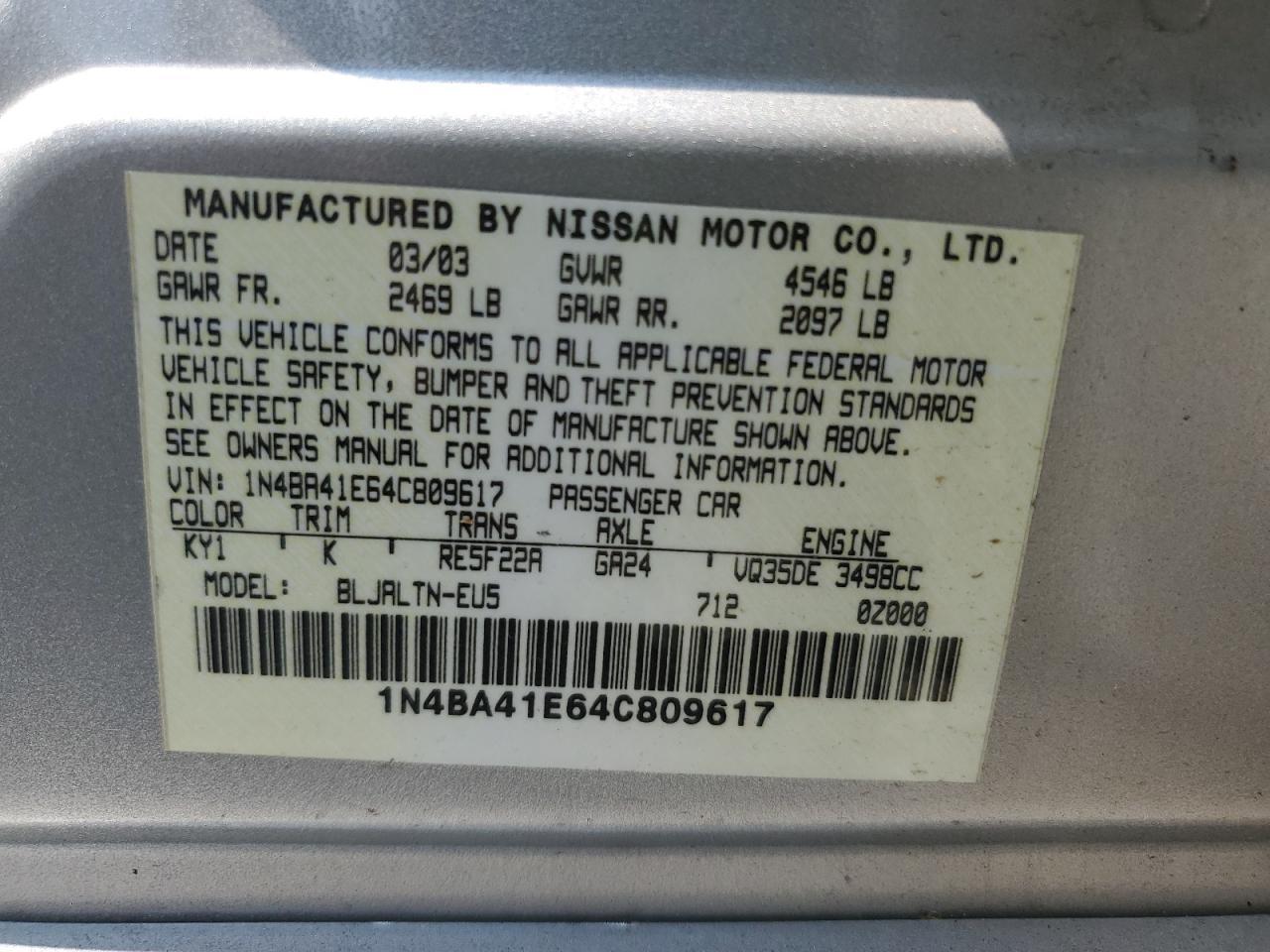 2004 NISSAN Maxima
