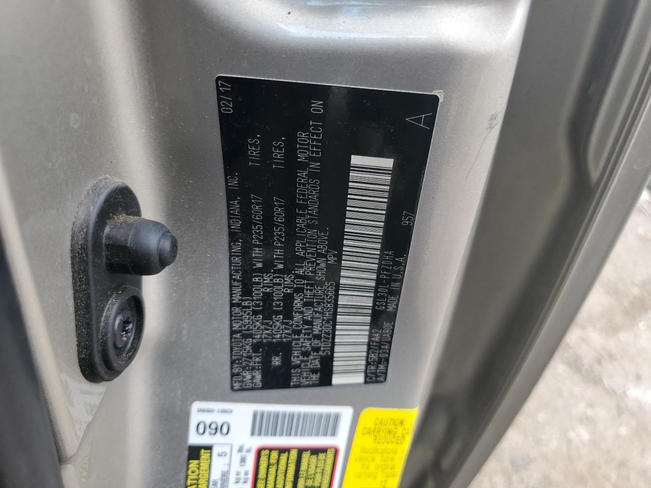 2017 TOYOTA SIENNA