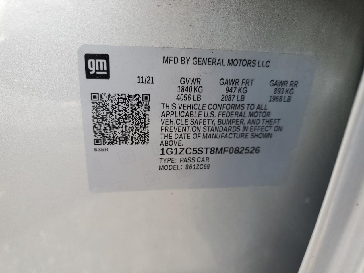 2021 CHEVROLET MALIBU
