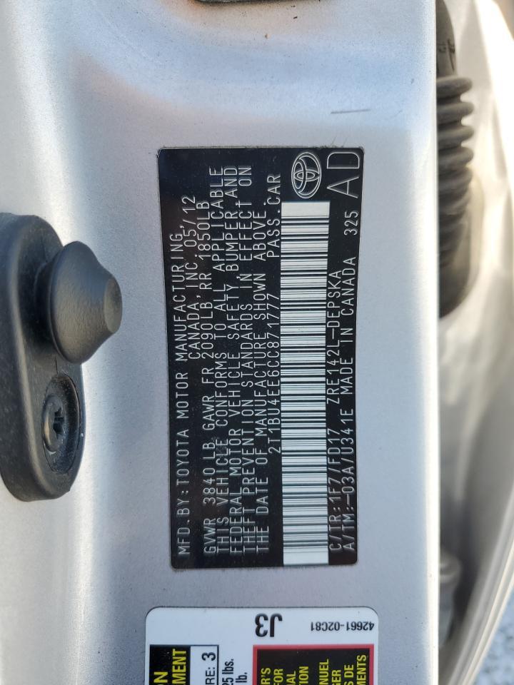 2012 TOYOTA COROLLA