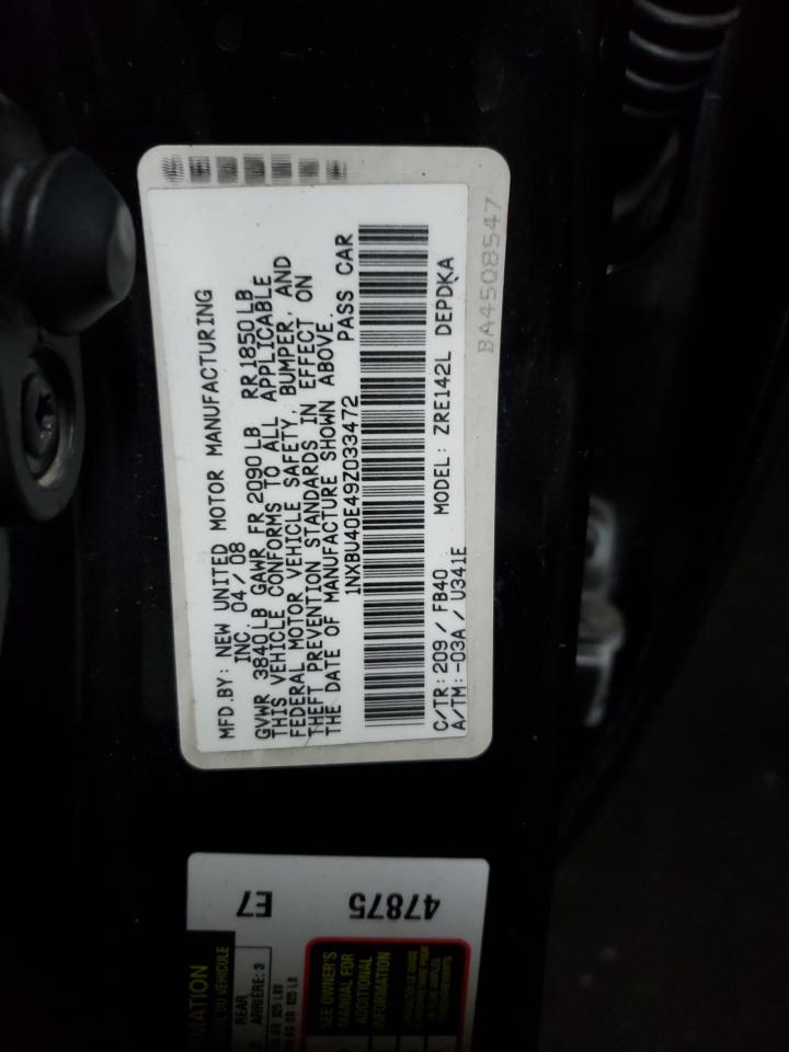 2009 TOYOTA COROLLA