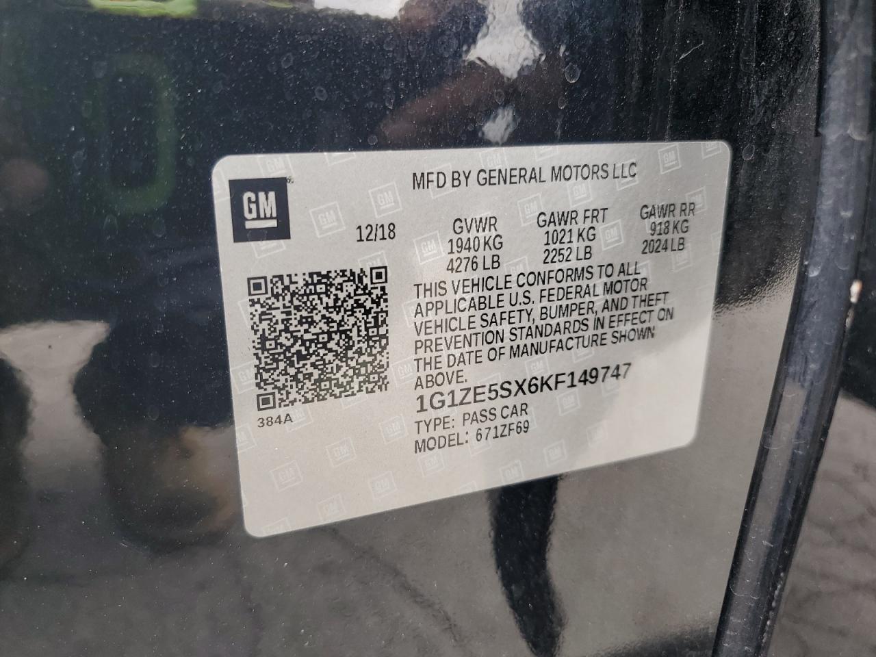 2019 CHEVROLET MALIBU