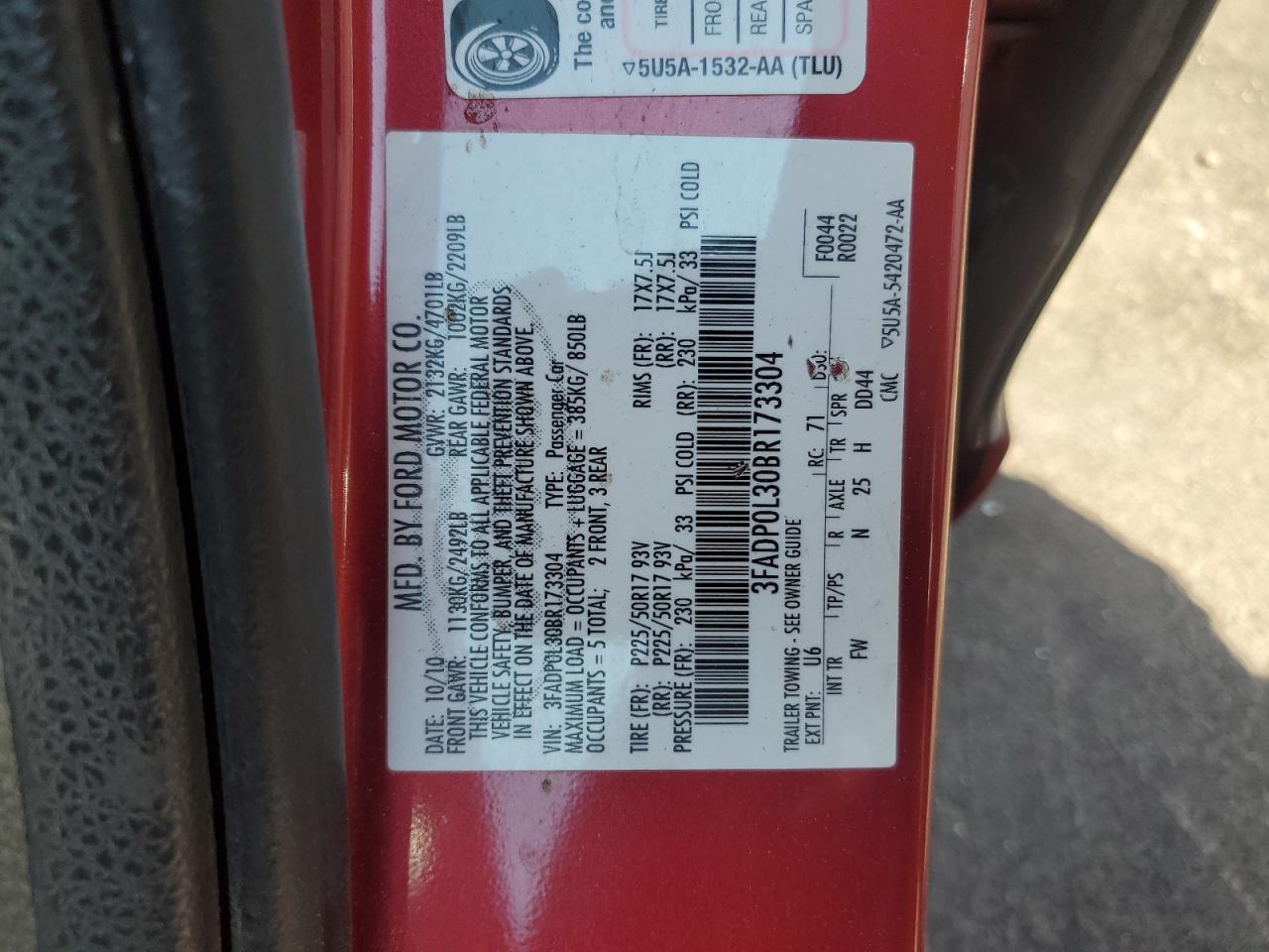 2011 FORD FUSION