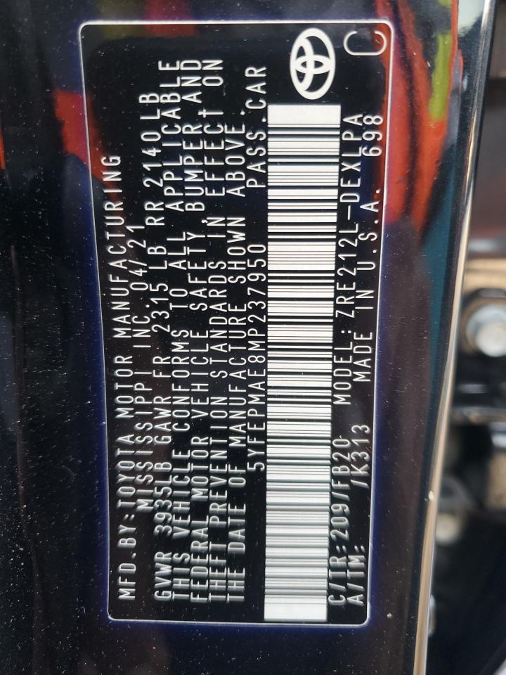 2021 TOYOTA COROLLA