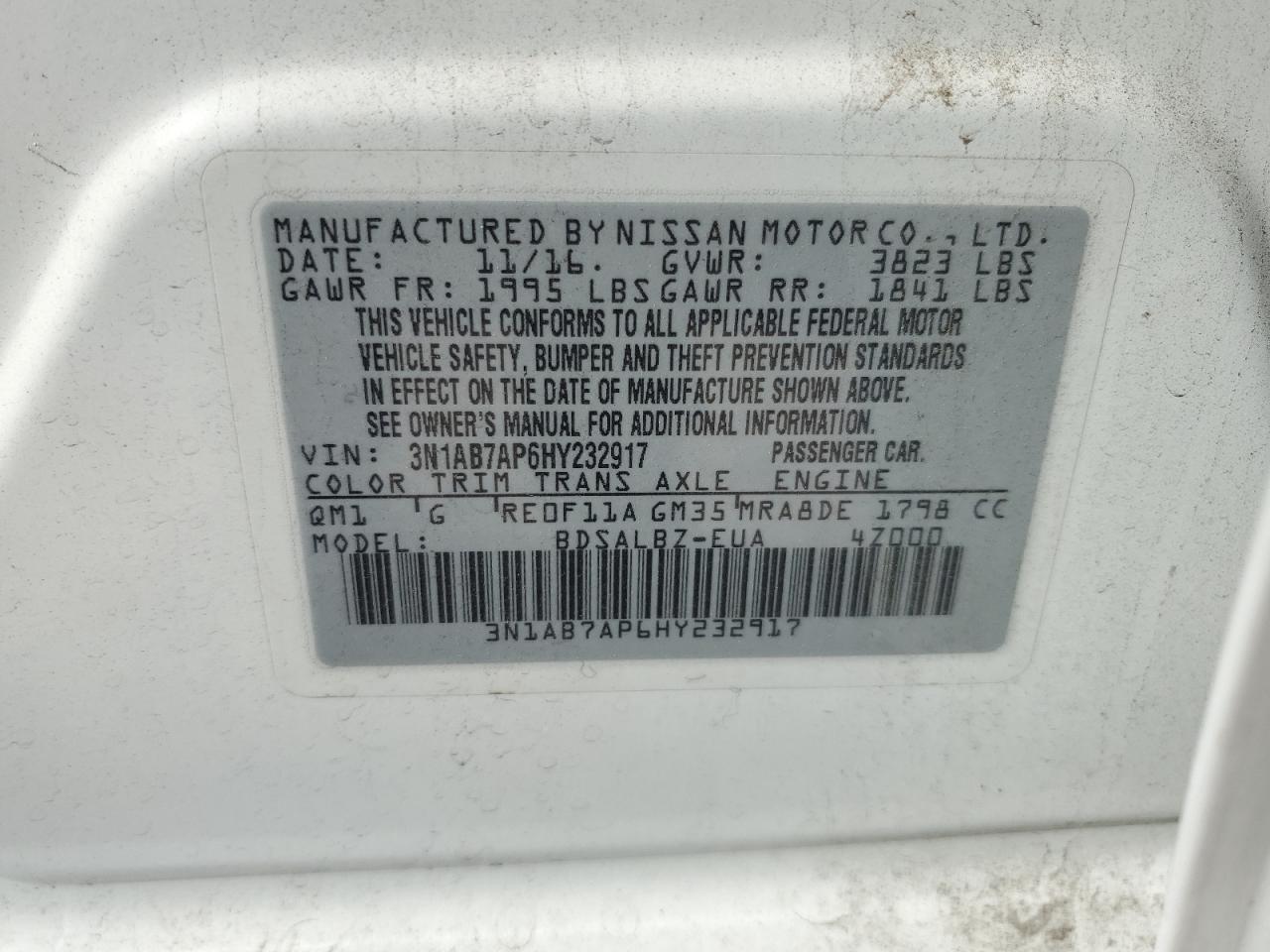 2017 NISSAN SENTRA
