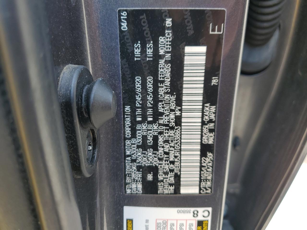 2016 TOYOTA 4Runner