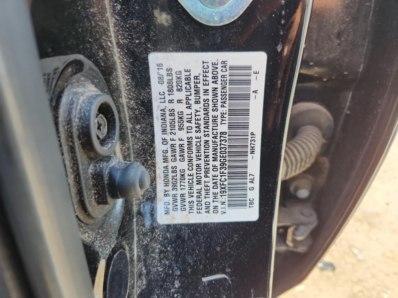 2016 HONDA CIVIC