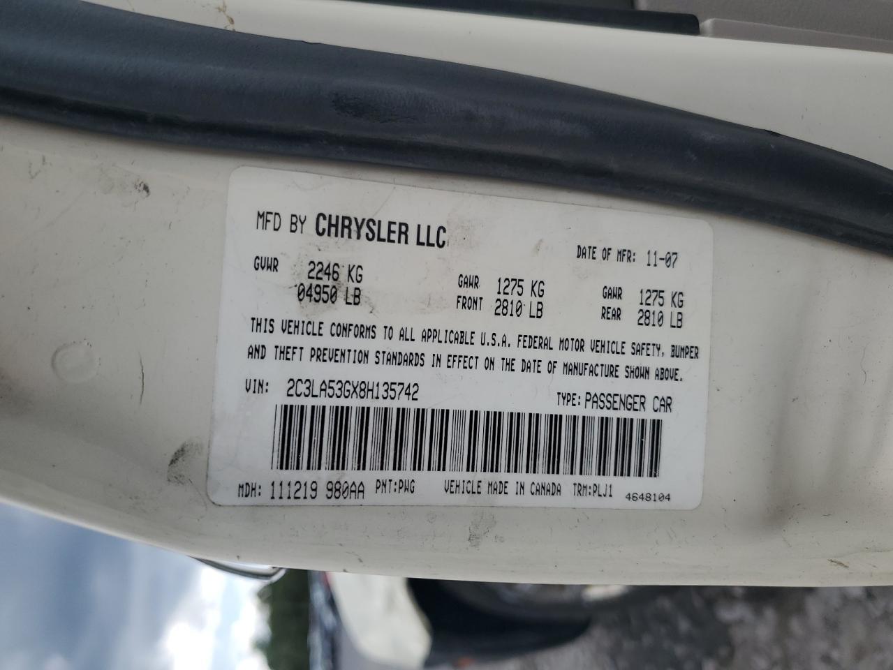 2008 CHRYSLER 300