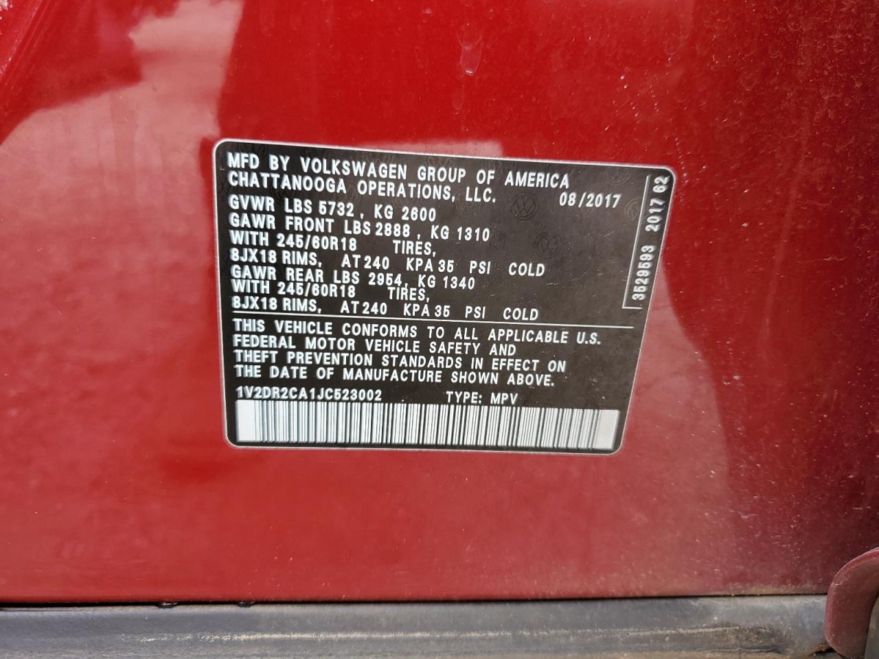 2018 VOLKSWAGEN ATLAS