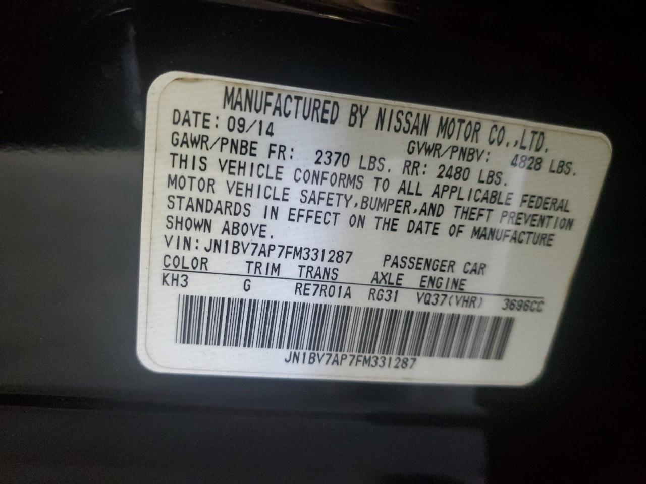 2015 INFINITI Q50