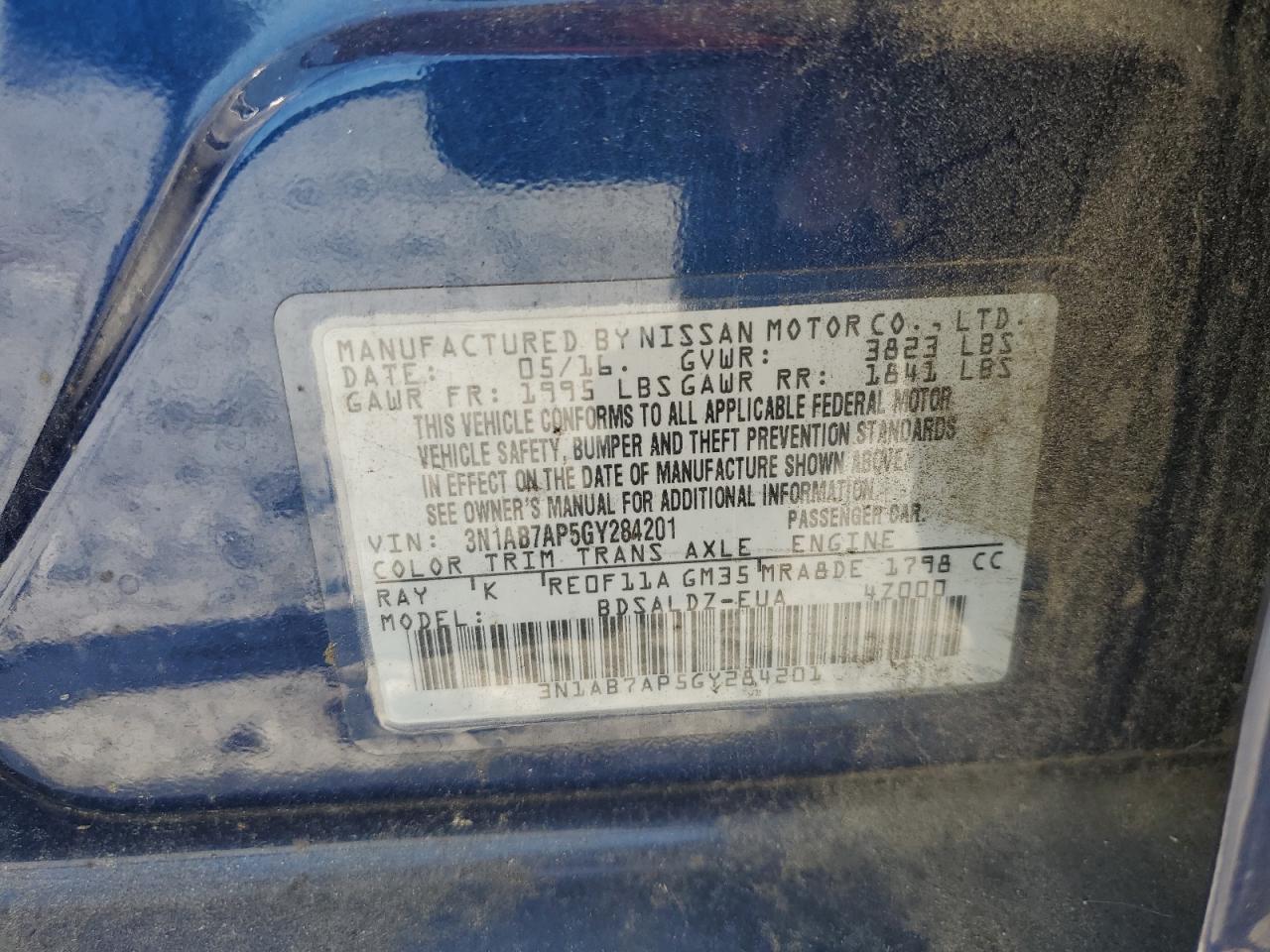 2016 NISSAN SENTRA