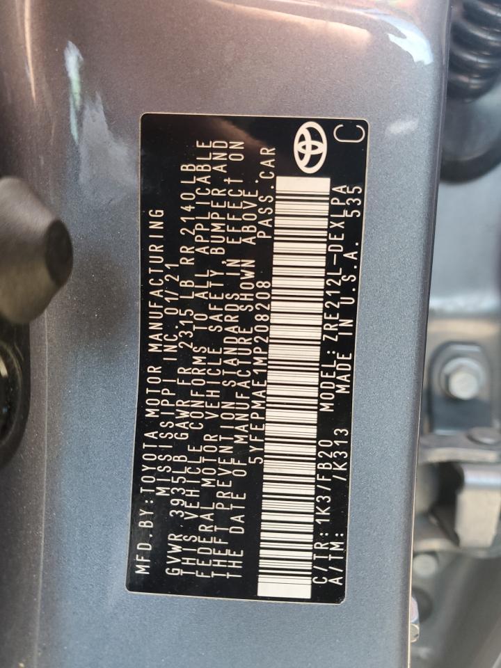 2021 TOYOTA COROLLA