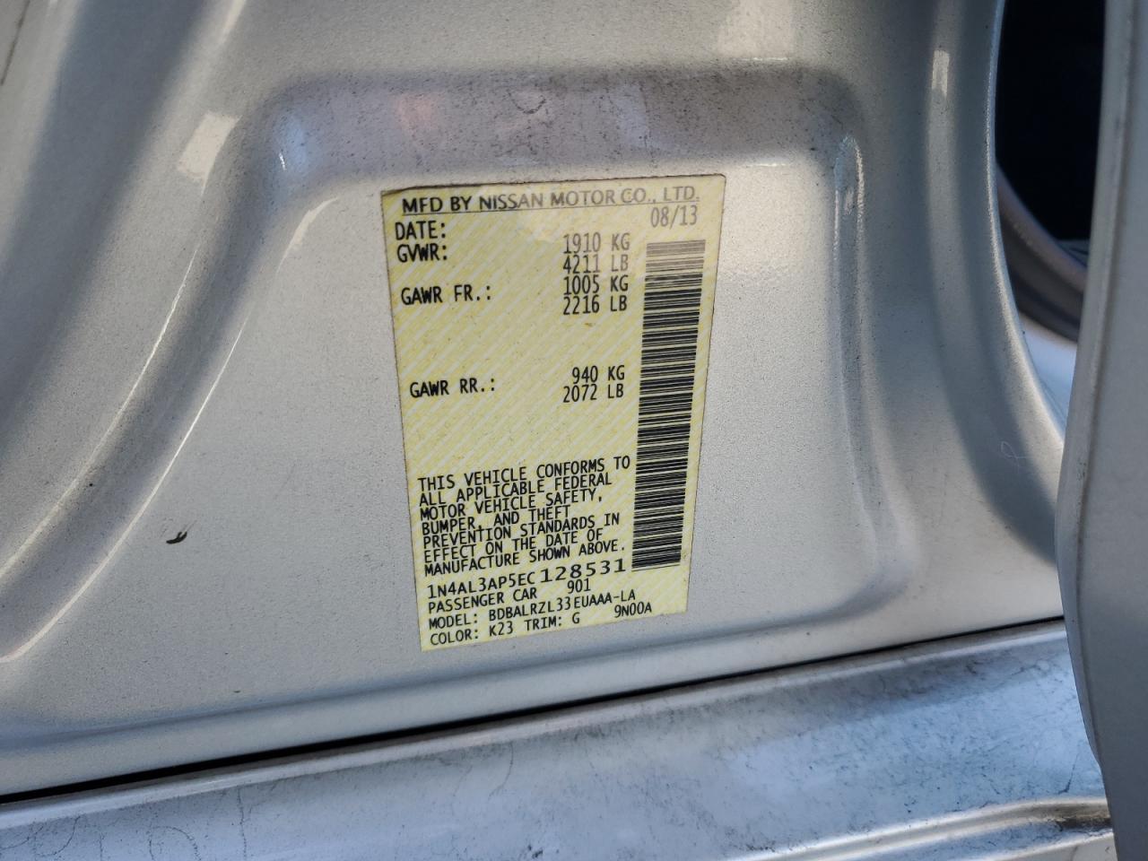 2014 NISSAN ALTIMA