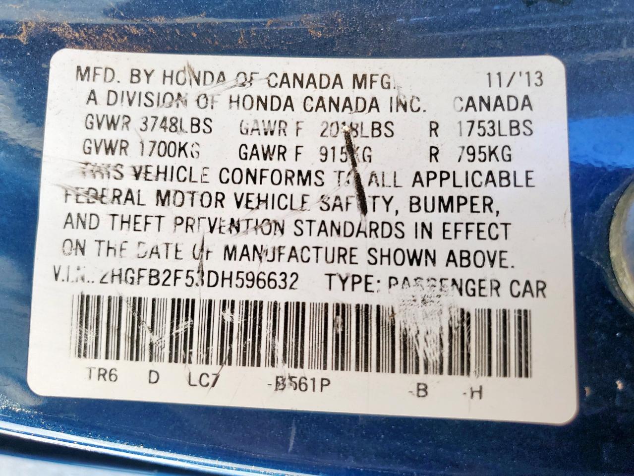 2013 HONDA CIVIC