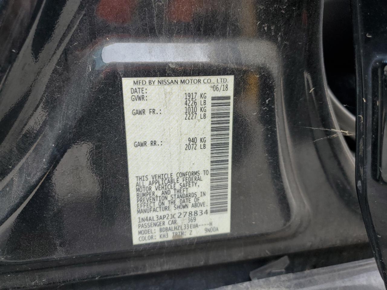 2018 NISSAN ALTIMA