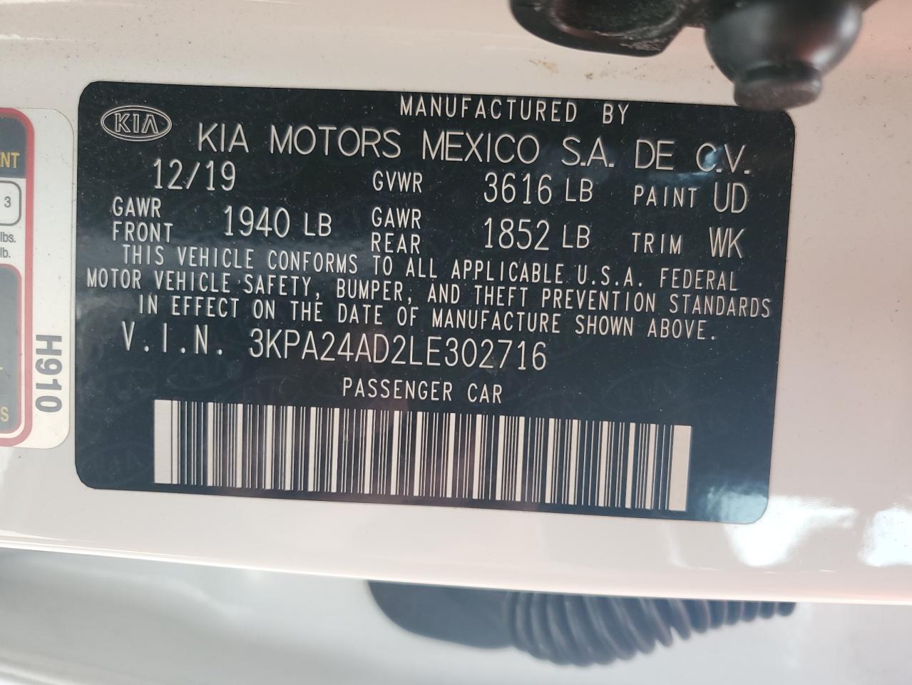 2020 KIA RIO