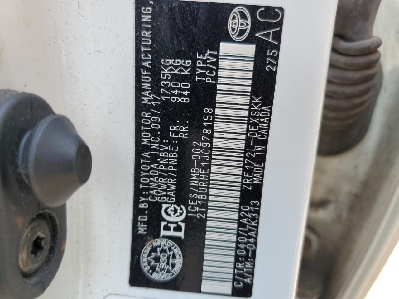 2018 TOYOTA COROLLA